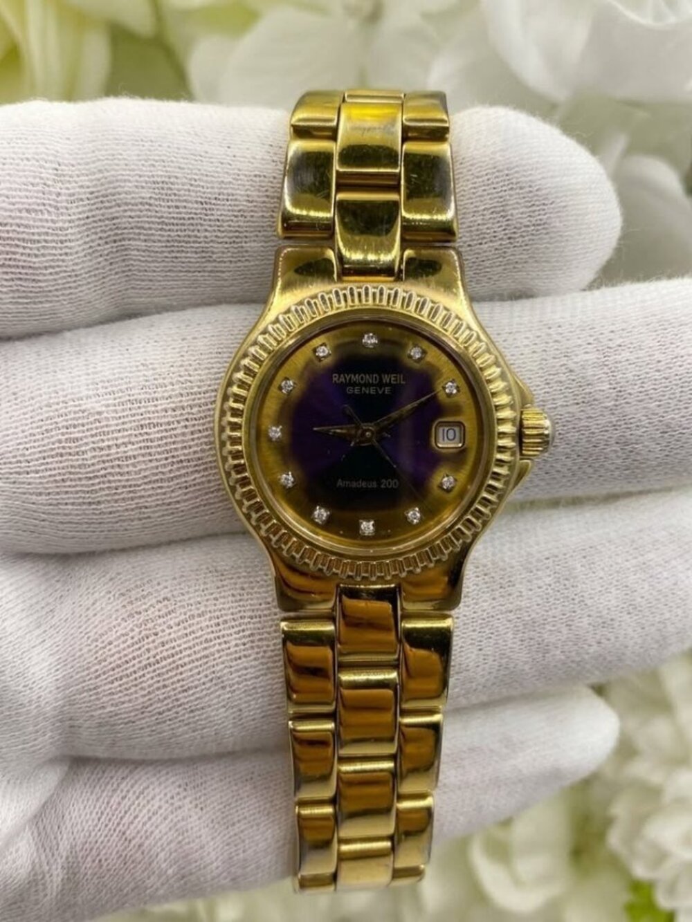 Pre-owned Raymond Weil Amadeus 300 Gold-Tone Swiss Quartz Watch